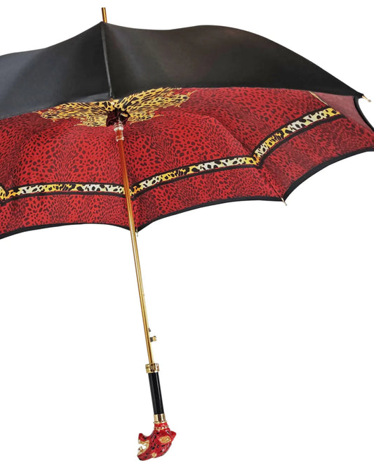 il Marchesato Sparking Red Leopard Umbrella