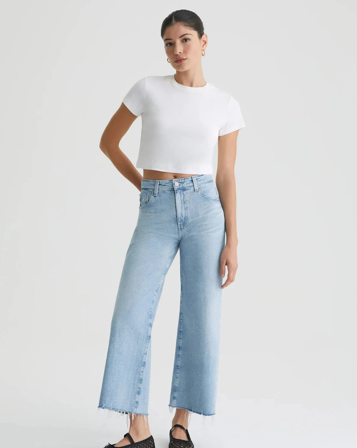 AG Saige Wide Leg Crop in Chateau