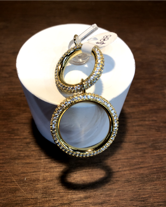 Double Ring Pave Pendants