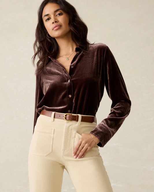 Faherty Stretch Silk Velvet Genevieve Shirt