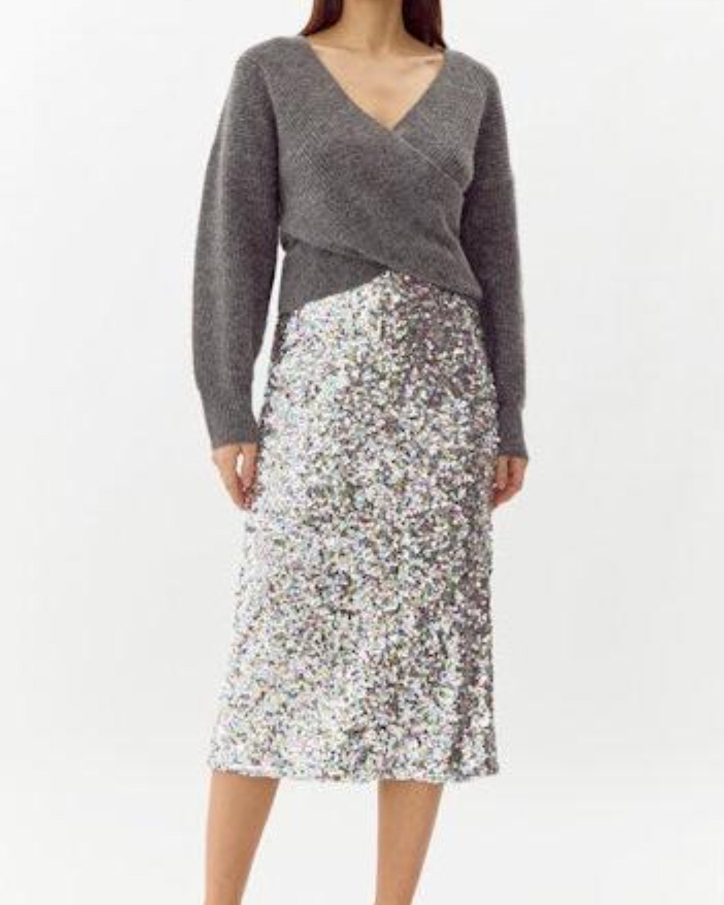 Greylin Lacey Sequin Midi Skirt