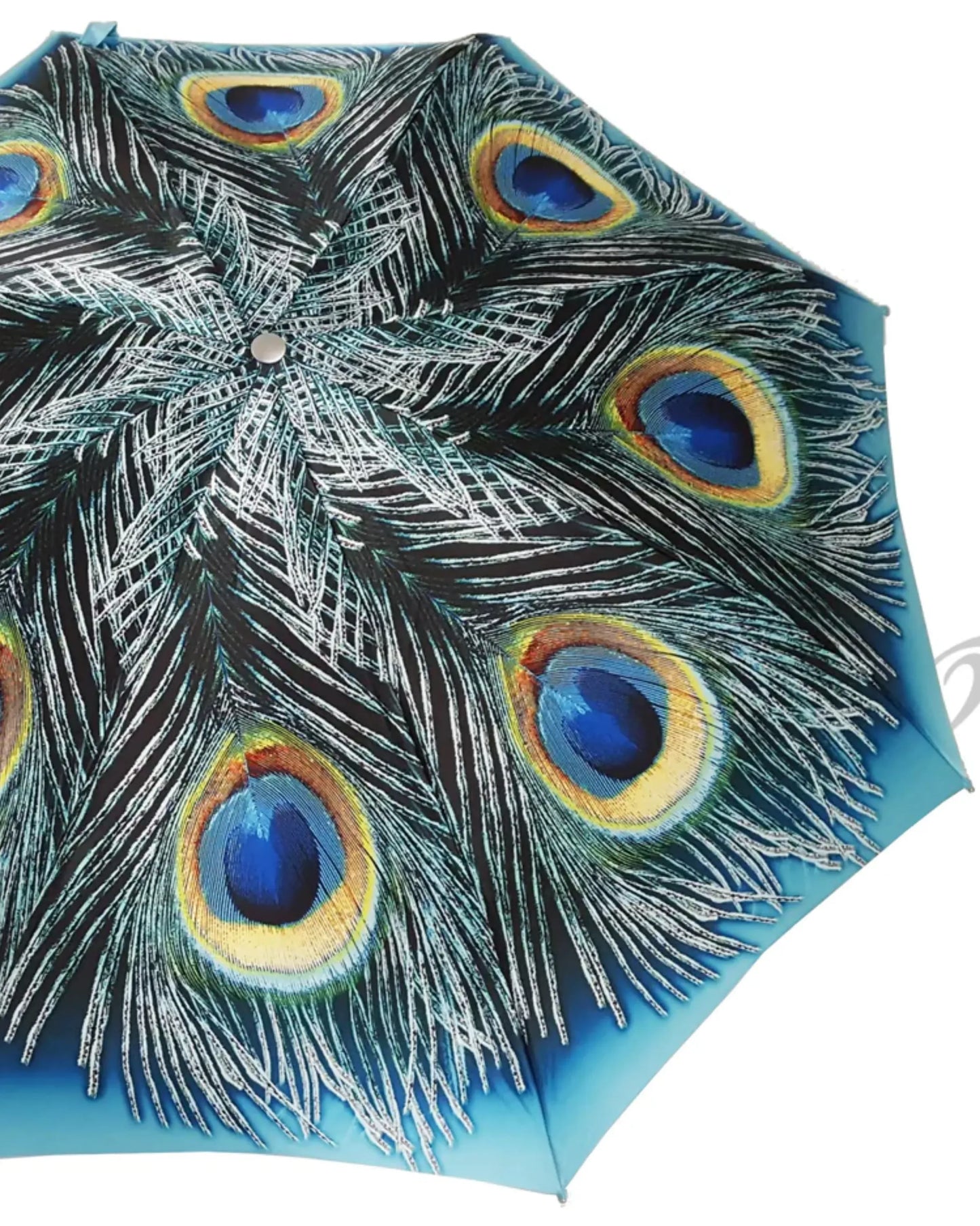 il Marchesato Beautiful Compact Umbrella With Printed Peacock Design