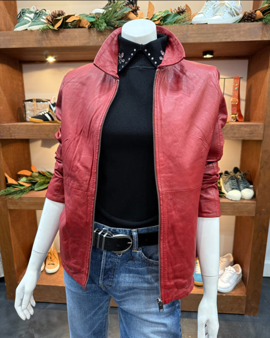 Mauritius Kelley Leather Jacket in Red