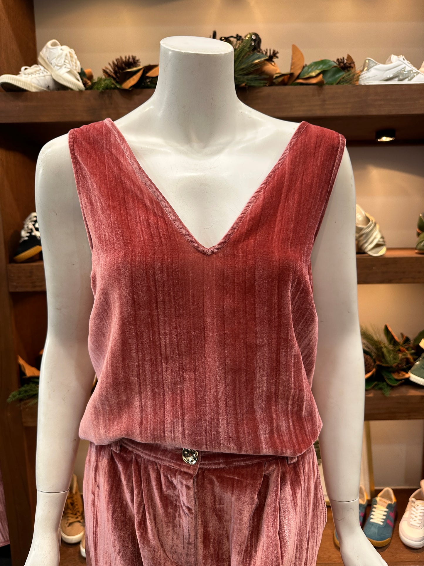 Nation Ave V-Neck Tank in Terracotta