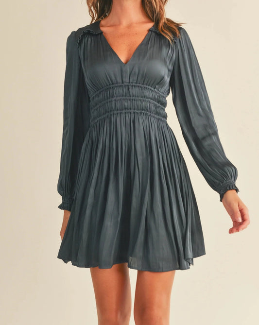 Reset Anna Long Sleeve Dress Navy