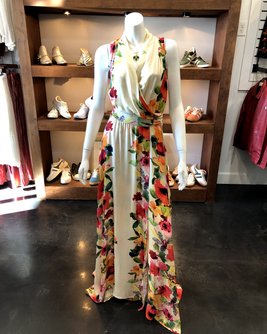 THEO Theia Orchid Print Maxi Therese Dress