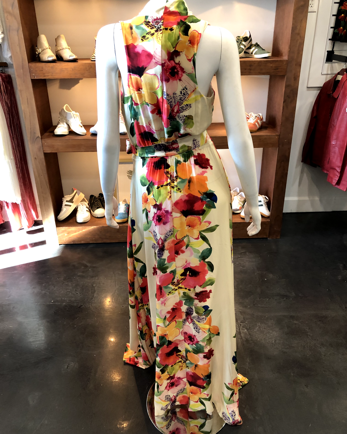 THEO Theia Orchid Print Maxi Therese Dress