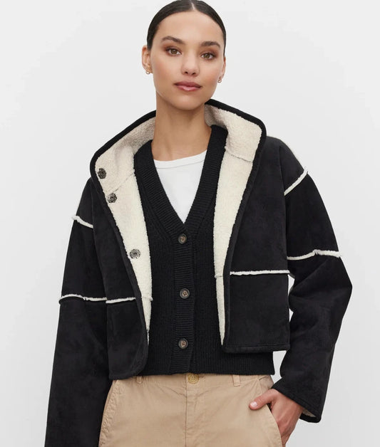 Velvet Kelly Cropped Reversible Sherpa