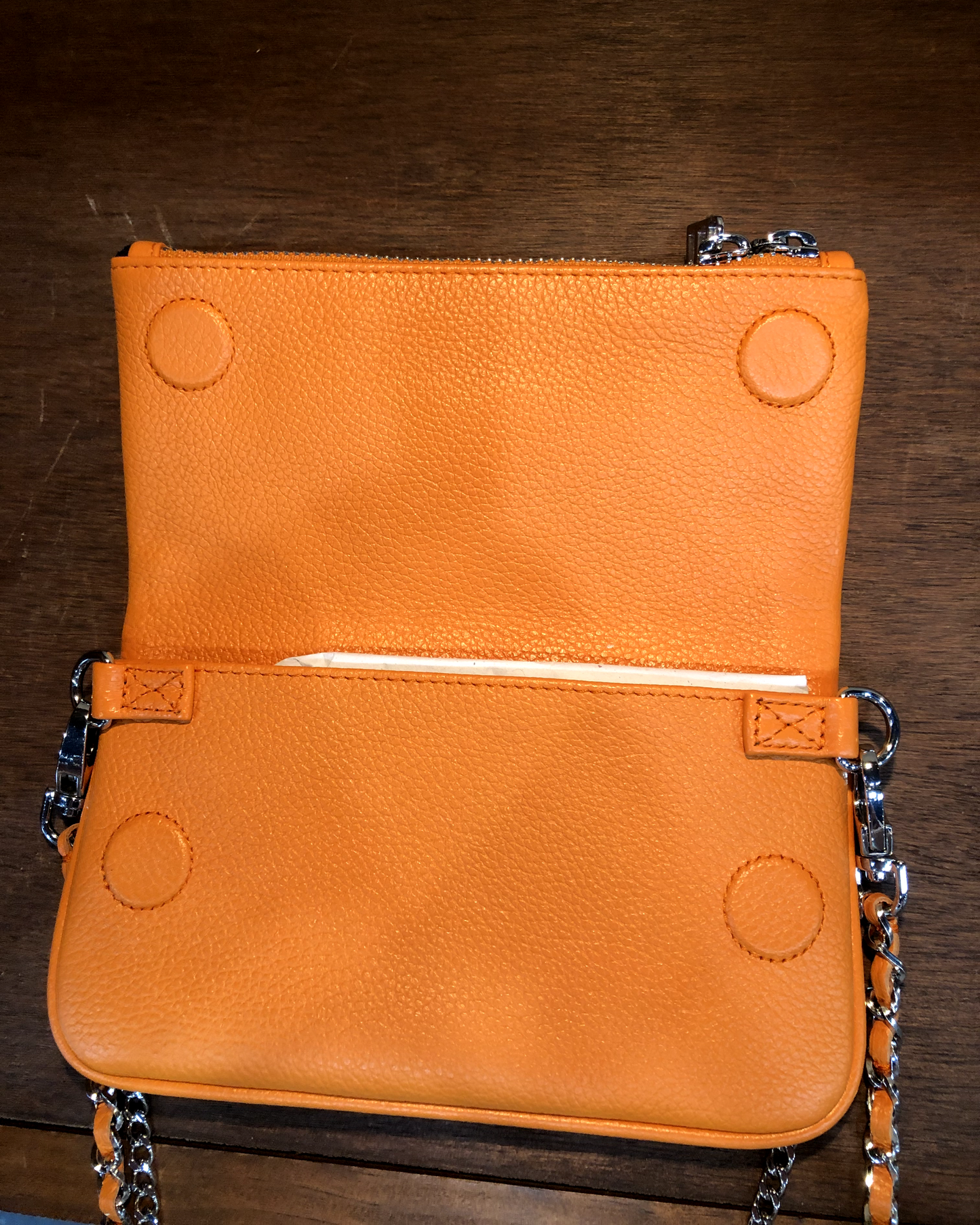 Zadig & Voltaire Rock Nano Orange Leather Clutch