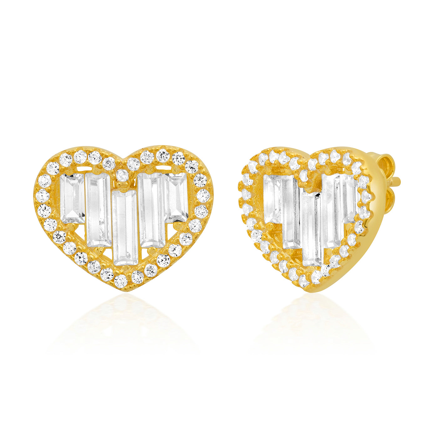 Tai Baguette Heart Studs